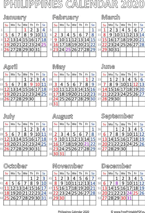 Times are shown in daylight savings time when necessary and in standard time in the other cases. Calendar 2020 Philipines | Free Printable PDF