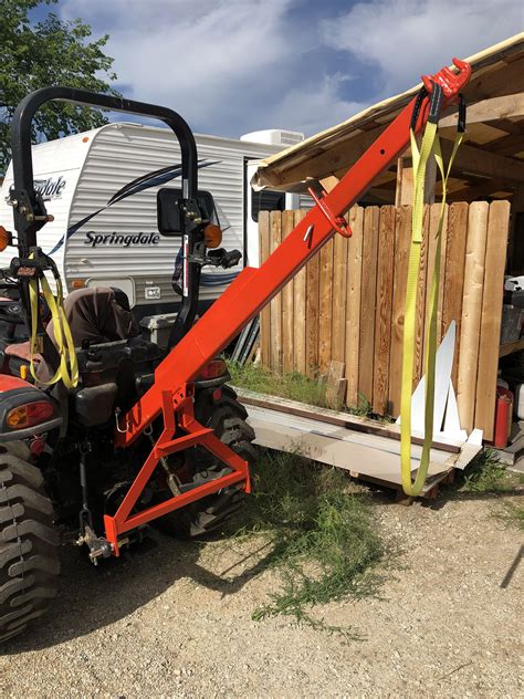 Implement 1 Ton Crane 8 Ft Reach On 3 Point Hitch Diy Tractor