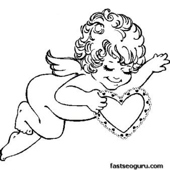 Our free printable page, sheet or pictures are only for. Print out Valentines Day Cupid with Hearts coloring page ...