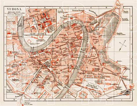 Old Map Of Verona In 1903 Buy Vintage Map Replica Poster Print Or