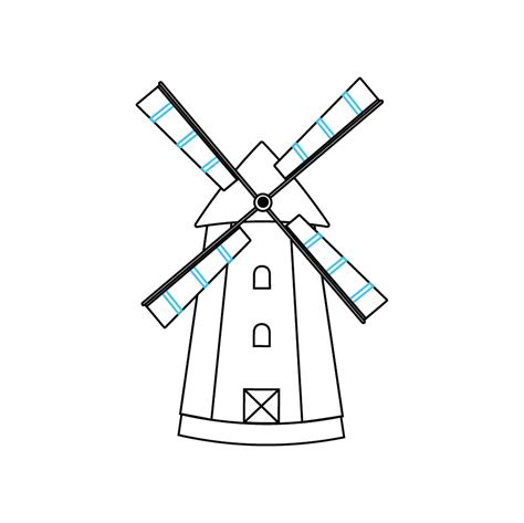 How To Draw A Windmill Step By Step