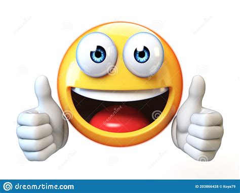 Thumbs Up Emoji Isolated On White Background Emoticon Giving Likes 3d
