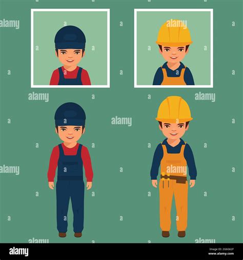 Builder Engineer Man Vector Illustration Cartoon Construction Worker