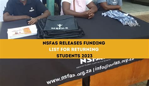 Nsfas Releases Funding List For Returning Students 2023