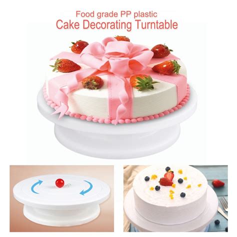 28cm Plastic Cake Turntable Rotating Cake Decorating Turntable Anti