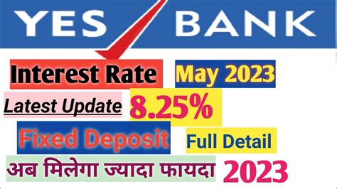Yes Bank Fixed Deposit Interest Rate May 2023 Yes Bank Fd Interest Rate 2023 Yes Bank 2023
