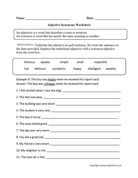 English Grade 3 Worksheet