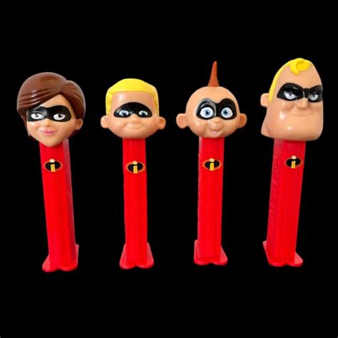 Pez The Incredibles Complete Set Of 4 Dispensers Retired 8 00 Picclick