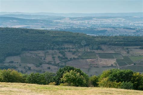 Panoramic View At Rural Landscape Of Bourgogne Burgundy France Stock