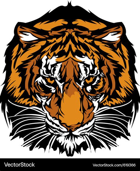Tiger Head Graphic Mascot Royalty Free Vector Image
