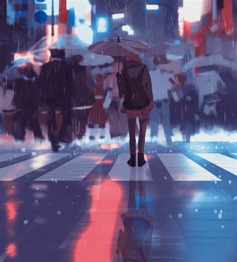 Aesthetic Anime Girl In The Rain