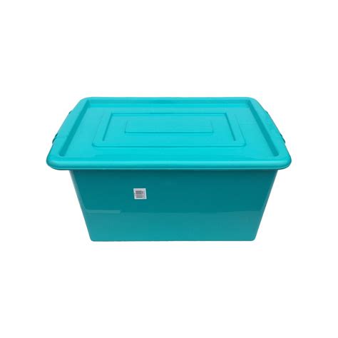 Blue Plastic Large 52l Litre Storage Box Tub Container With Lid Toy Box