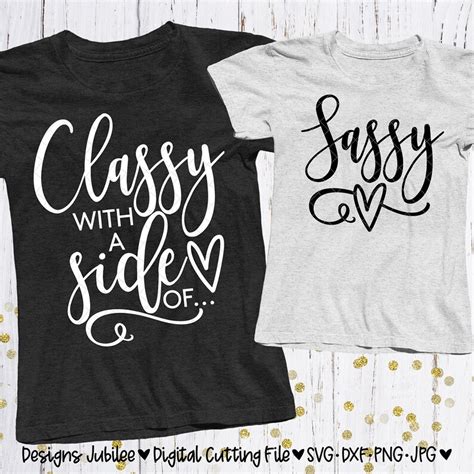 mommy and me svg classy with a side of sassy mommy and me etsy