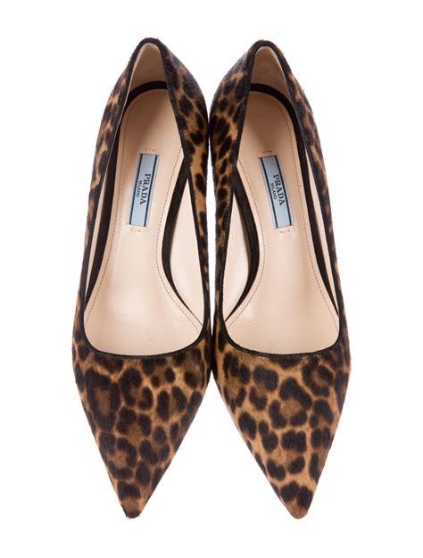 Prada Ponyhair Leopard Print Pumps Shoes Pra133425 The Realreal