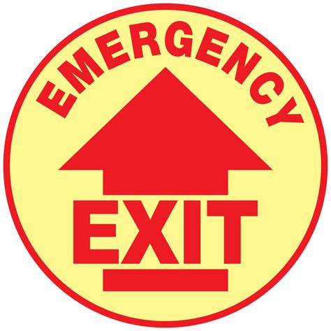 Emergency Exit Red Anti Slip Floor Sticker Decal Ebay