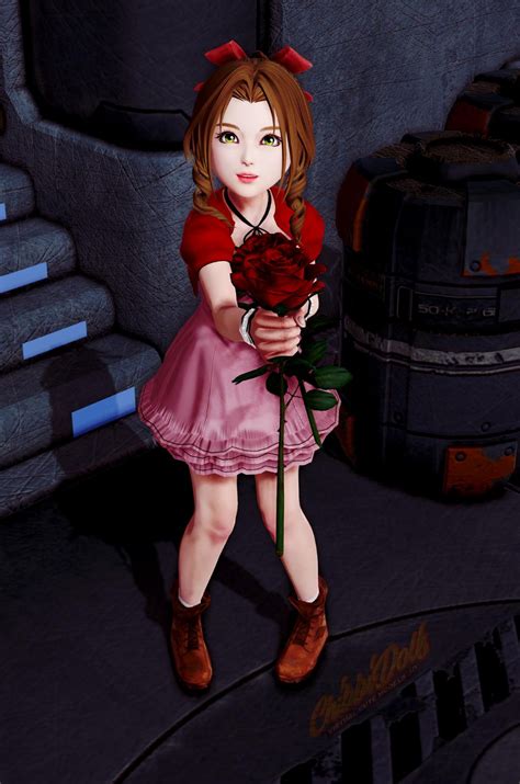 Chibbi Aerith Wants To Give You Her Rose By Chibbidolls On Deviantart
