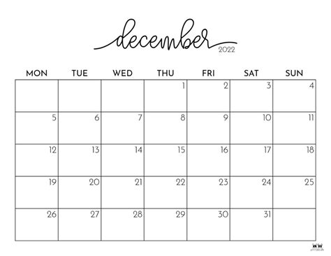 Editable December 2022 Calendar Printable Template Calendar