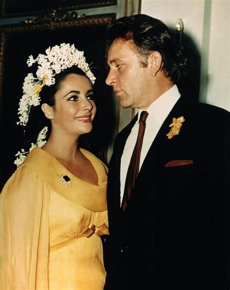 Elizabeth Taylor Was A Gorgeous Bride In Yellow And A White Flower