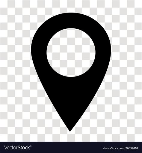 Location Pin Icon On Transparent Map Marker Sign Vector Image
