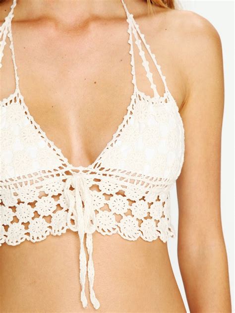 Lyst Free People Daisy Crochet Bikini Top In Natural