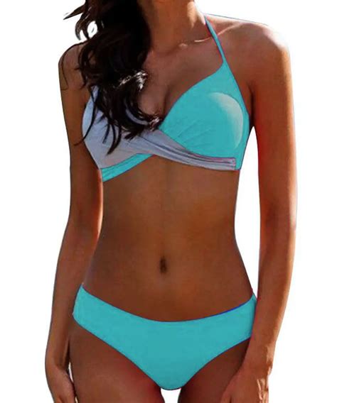 Sexy Brazilian Bikini Patchwork Swimsuit Plavky Cheap Bandeau Swimwear