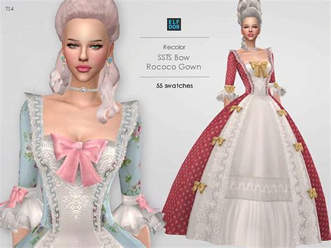Ssts Bow Rococo Gown Rc At Elfdor Sims Sims 4 Updates
