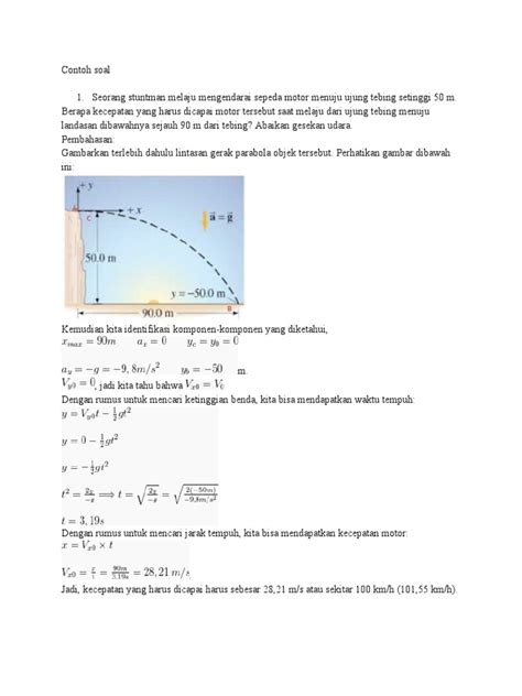 contoh soal gerak parabola pdf