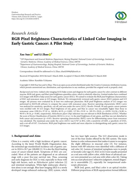 Pdf Rgb Pixel Brightness Characteristics Of Linked Color Imaging In