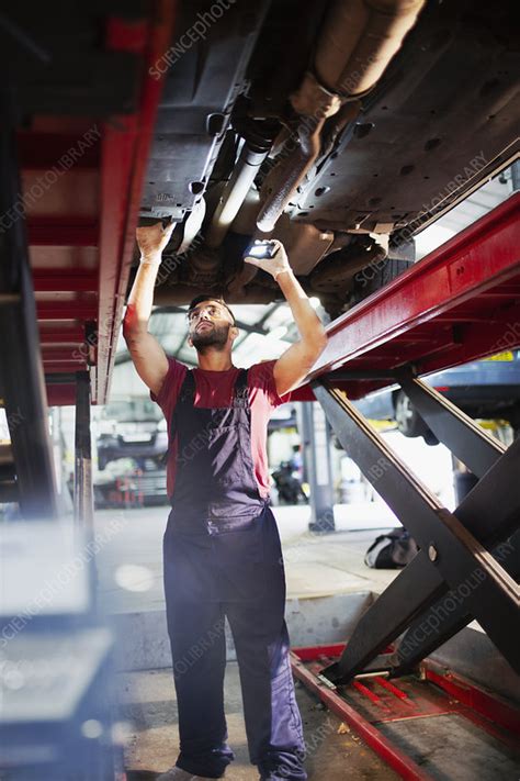 Male Mechanic Working Under Car Stock Image F0311418 Science