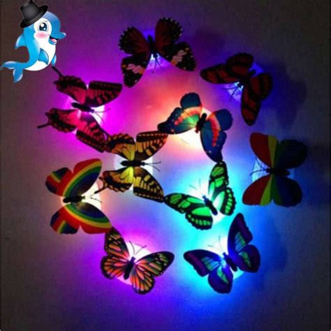 Mrdolphin Glowing 3d Butterfly Led Butterfly Wall Stickers Shopee