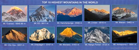 10 Highest Mountains In The World Highest Mountains In The World List