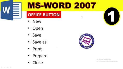 Ms Word Office Button Ka Use Part 1 Youtube