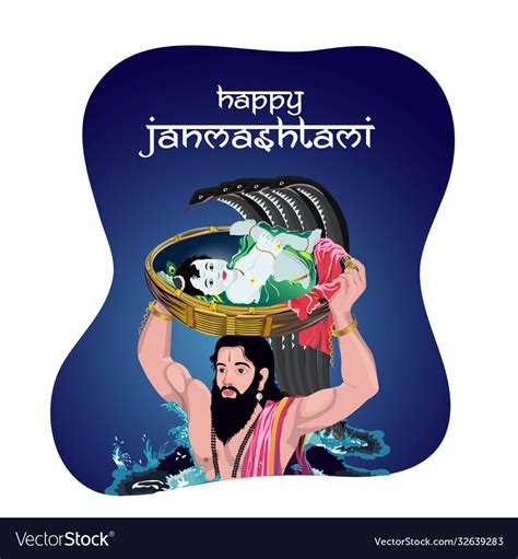 Concept Shri Krishna Janmashtami Day Lord Vector Image