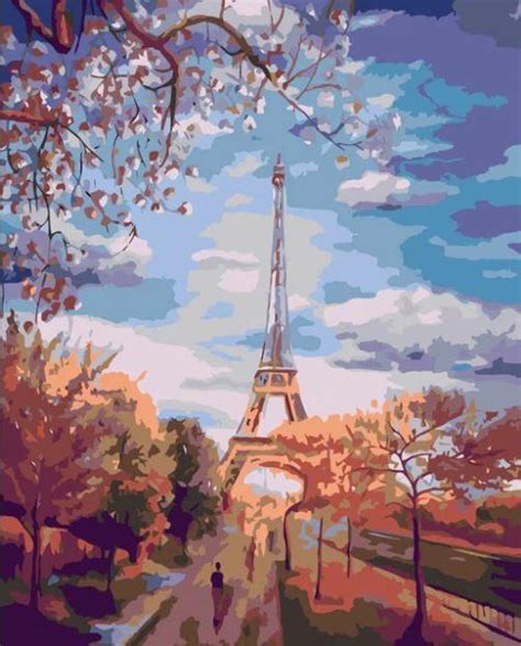 Paris Eiffel Tower Paint By Numbers Numeral Paint Kit
