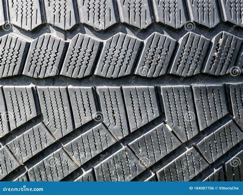 Summer Tire Tread Close Up Image New Automobil Tread Stock Photo