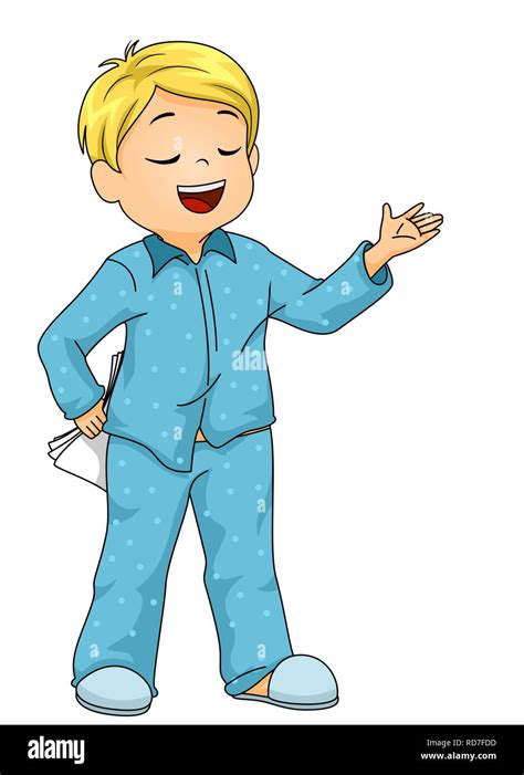 Cartoon Illustration Boy In Pajamas Hi Res Stock Photography And Images
