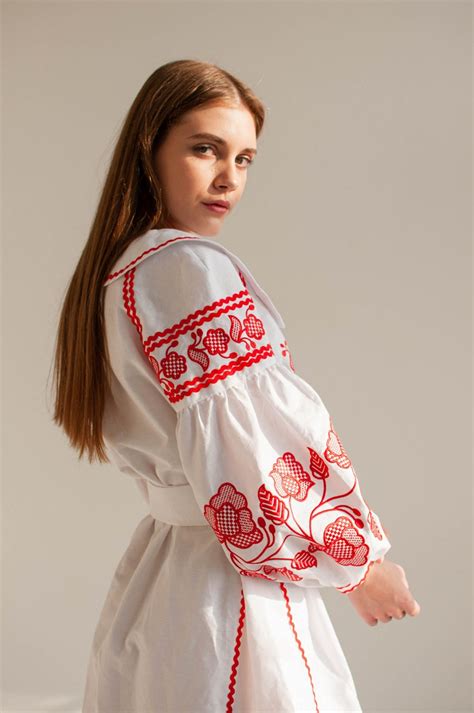 ukrainian folk wedding dress embroidered russian kaftan etsy