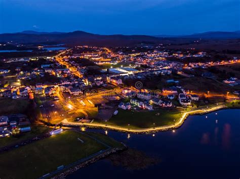 Aerial View Of The Skyline Of Dungloe In County Donegal Ireland Stock