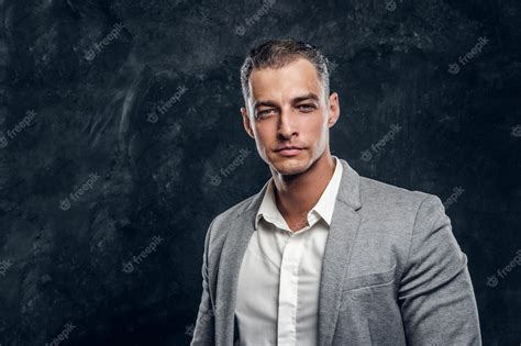 Premium Photo Portrait Of Handsome Intellegent Man In Suit And White