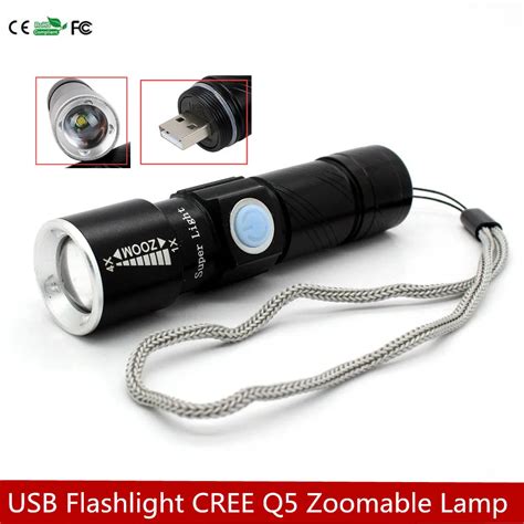 Mini Rechargable Flashlights Usb Rechargeable Led Torch Adjustable