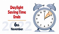 Banner of Daylight Saving Time Ends November 6, 2022. Alarm Clock Set ...