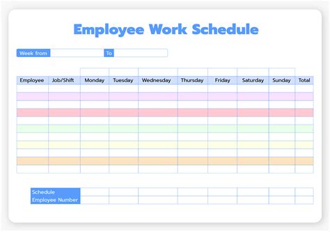 Free Printable Work Schedule Template PRINTABLE TEMPLATES