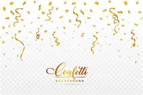 Golden Confetti And Party Ribbon Vector 2049627