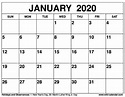 Free Printable January 2021 Calendars