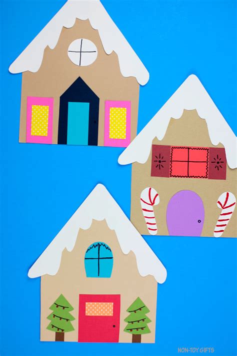 Paper Gingerbread House Craft For Kids Printable Template