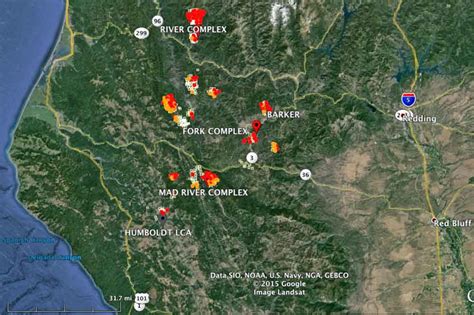 New Lightning Fires In Shasta Trinity Nf Burn 19000 Acres Wildfire Today