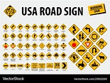 Usa road sign - warning sign Royalty Free Vector Image