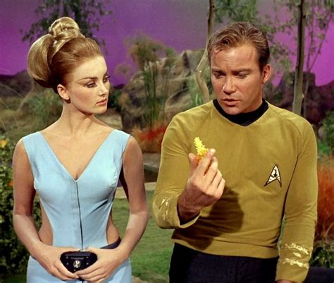 “barbara Bouchet Kelinda And William Shatner Kirk Star Trek Tos 1968 “by Any Other Name