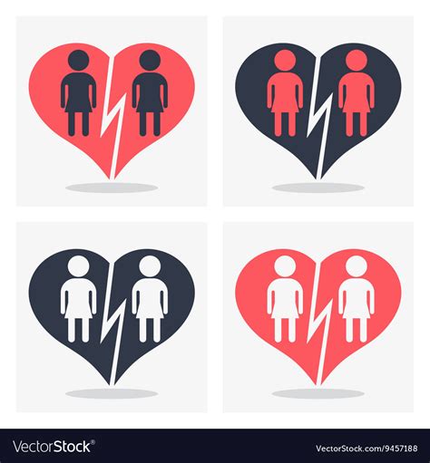 gay girl couple with broken heart royalty free vector image