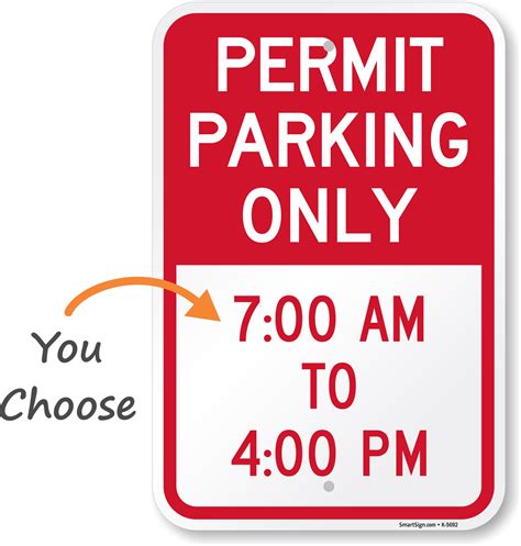 Parking Permit Signs Permit Parking Only Signs